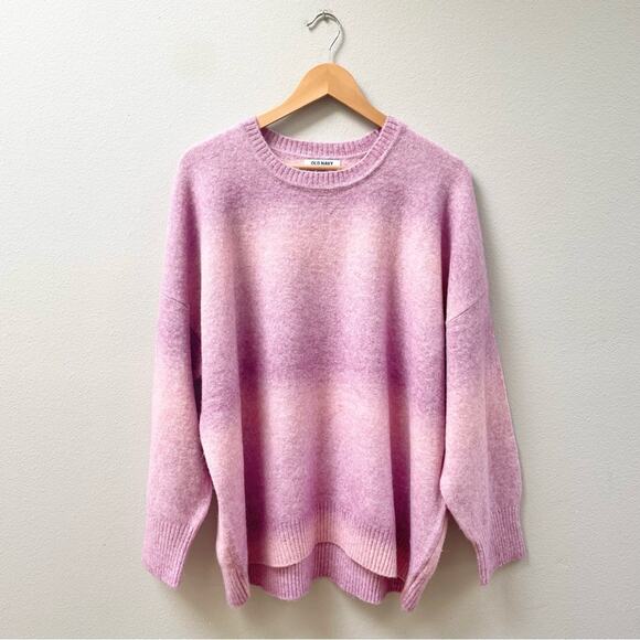 NEW Old Navy Wool Blend Cozy Crew-Neck Pink Ombré Sweater Women's XL $45 - Picture 7 of 11